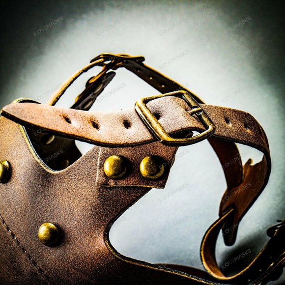 Halloween Plague Doctor Bird Nose Full Mask Brown - Picture 10 of 11